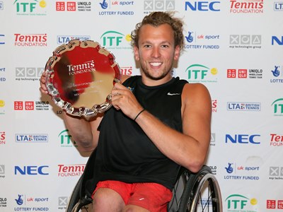 Dylan Alcott upset the home crowd by winning the quad singles title ©James Jordan/Tennis Foundation