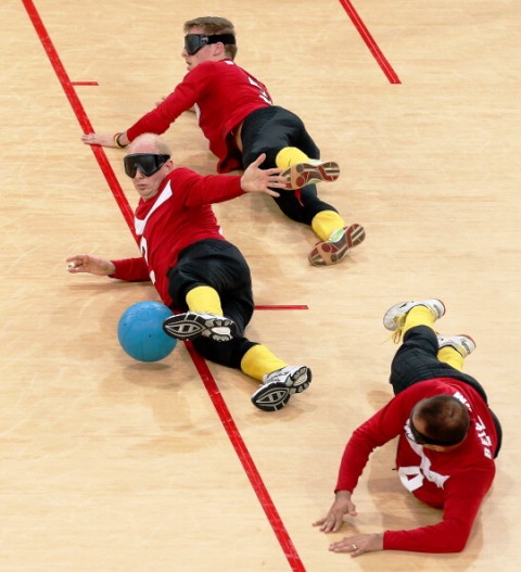 Former goalball player Johan De Rick (centre) is part of the Rio 2016 Selection Committee for Belgium ©Getty Images 