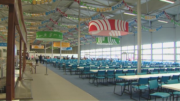 More than 2,000 athletes can be accommodated at any one time in the massive dining hall at the Commonwealth Games Village ©Glasgow 2014