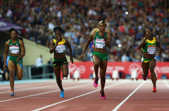 Blessing Okagbare speeds to gold over 100m ©Getty Images