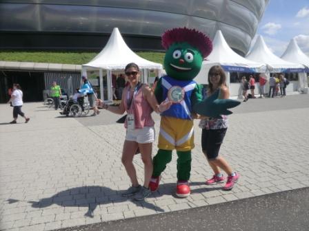 Clyde the Mascot with admirers outside the Hydro  ©Philip Barker