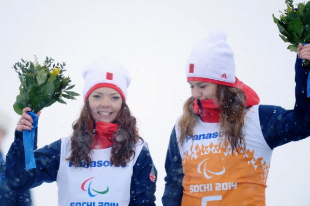 Etherington and Powell won three silver and one bronze in Alpine skiing events at the Sochi 2014 Paralympic Games ©Getty Images 