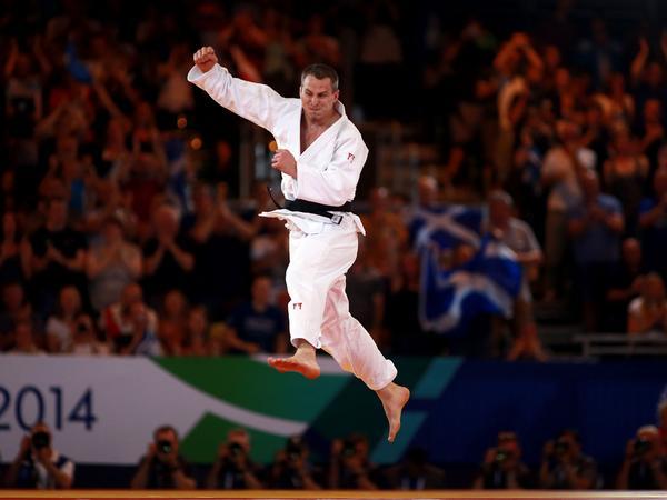 Euan Burton celebrates his win in judo ©Twitter
