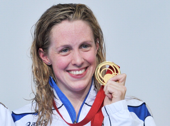 Hannah Miley celebrated gold for Scotland in the 400m individual medley ©AFP/Getty Images