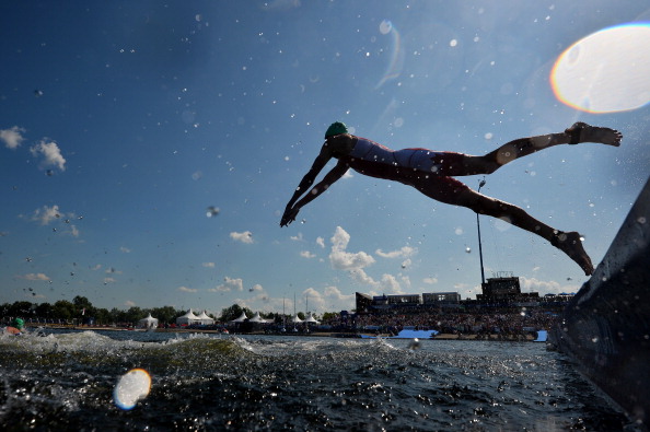 It was a sweltering day in Glasgow, making the triathlon an even tougher prospect ©AFP/Getty Images