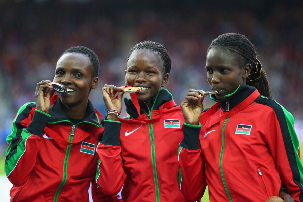 Kenya secured a second clean sweep in as many days as Purity Cherotich Kirui led home team mates Milcah Chemos Cheywa and Joan Kipkemoi in the women's 3000m steeplechase ©Getty Images
