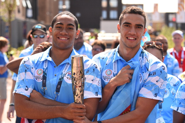 Members of the Fijian team enjoy carrying the Baton ©Getty Images