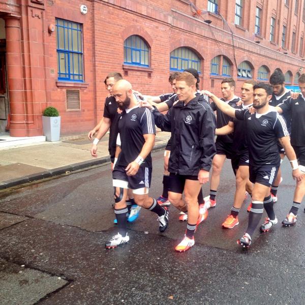 New Zealand make their way to the Ibrox for tonight's finals ©Twitter