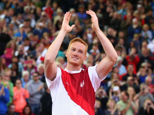 Not quite 120,000 like his great grandfather, but Greg Rutherford secured gold in front of a packed out crowd here at Hampden Park ©Getty Images