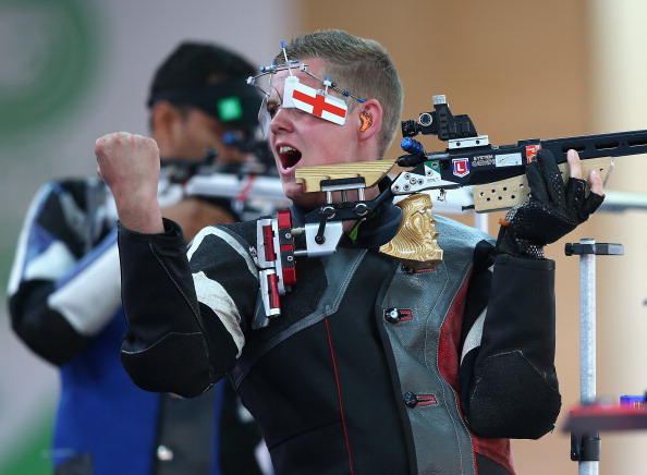Philip Rivers celebrated his shooting gold medal ©Getty Images