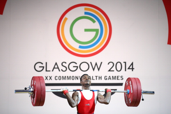 Rasaq Tanimowo of Nigeria competed in the men's 56Kg clean and jerk weightlifting ©Getty Images
