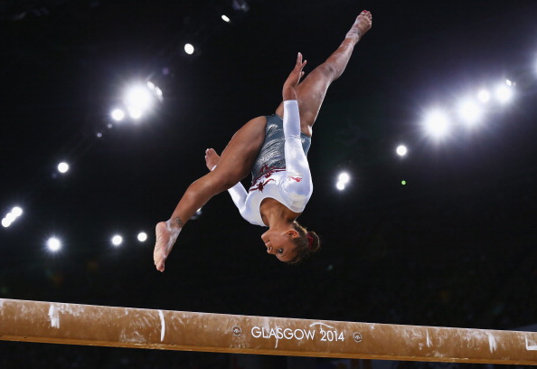 Rebecca Downie helped England to team gold in the women's artistic gymnastics ©Getty Images