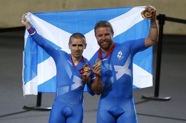 Scotland's first track cycling gold medal at a home Games was won by Neil Fachie (left) and pilot Craig Maclean in the 1,000m time trial B2 tandem race ©AFP/Getty Images