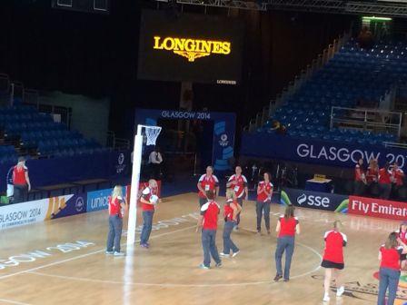 Volunteers showing their skills on the netball court ©ITG