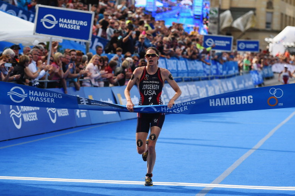 Gwen Jorgensen has made history by becoming the first woman to win four consecutive World Triathlon Series races in the same season ©Getty Images