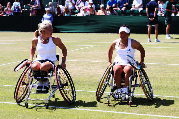 Jordanne Whiley and Yui Kamiji are through to the final of the women's wheelchair doubles at Wimbledon ©Getty Images