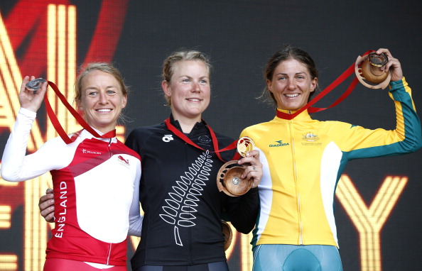 Linda Villumsen celebrates her first time trial victory at a major championship ©AFP/Getty Images