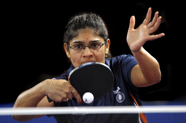 Madhurika Suhas Patkar of India won her third round match in the women's singles table tennis against Jian Fang Lay of Australia ©Getty Images