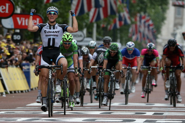 Marcel Kittel won his second stage of the Tour de France after sprinting clear on the Mall this afternoon ©AFP/Getty Images