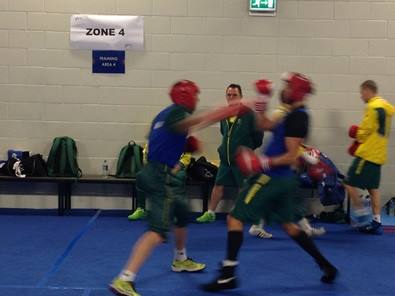 Members of Australia's boxing team getting some training in close to the Athletes' Village ©Facebook