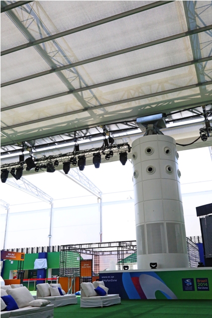 One of the four cooling columns at the fan zone in Katara ©Qatar 2022
