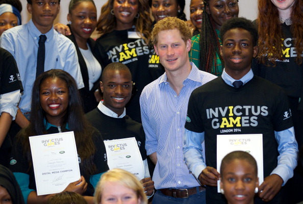 Prince Harry paid a visit to students participating in a social media training day ahead of the Invictus Games in September ©Getty Images