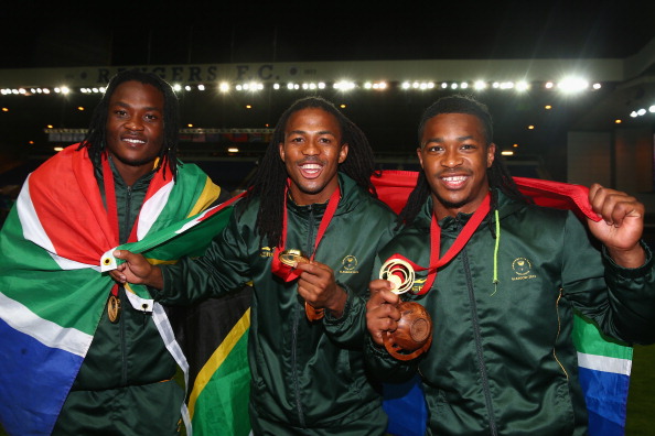 South African players celebrate their historic win over New Zealand ©Getty Images