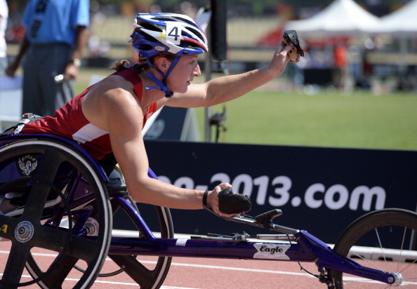 Tatyana McFadden winning one of six gold medals at last year's Athletics World Championships in Lyon, thanks in part to coach Adam Bleakley ©Getty Images