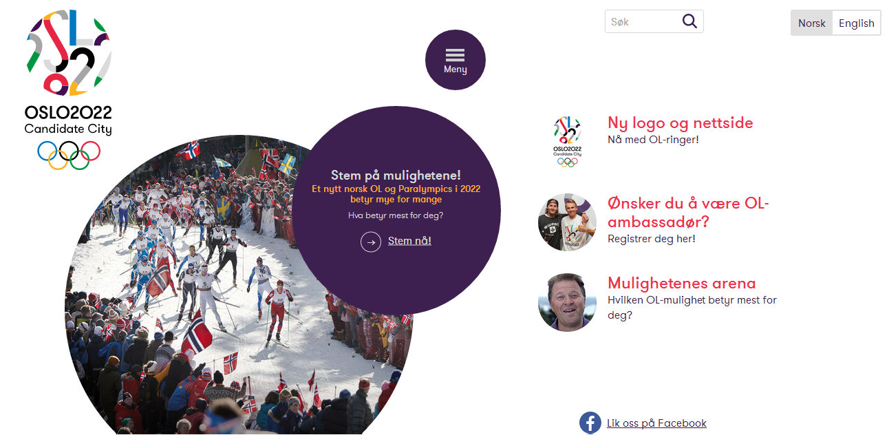 The Oslo 2022 website has undergone an "extensive upgrade" after being shortlisted last week as a Candidate City ©Oslo 2022