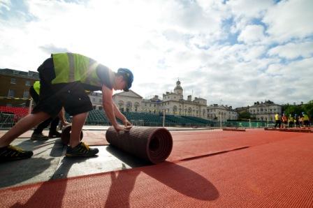 The London 2012 Olympic Stadium track has moved location for the Anniversary Games ©UK Athletics