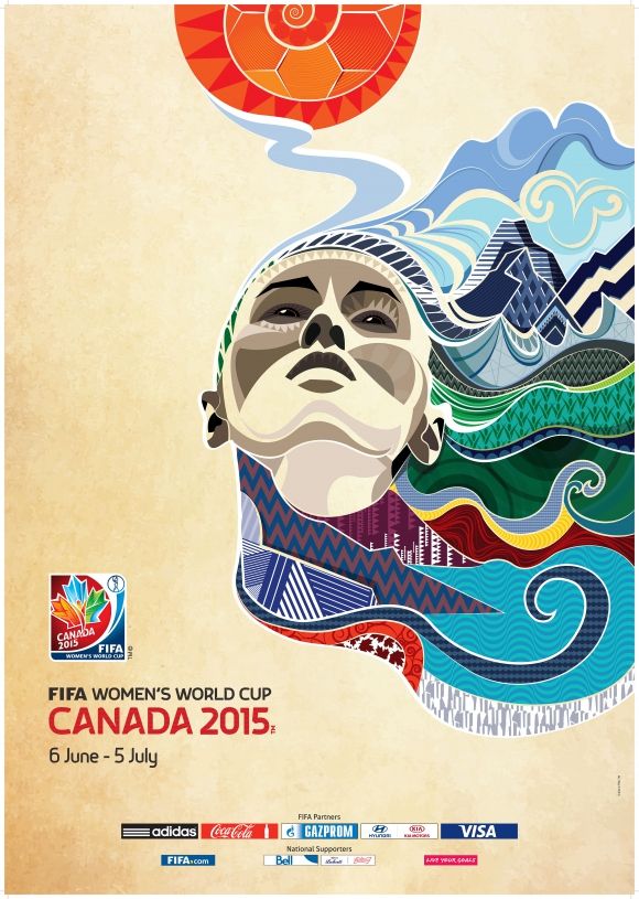 The official poster for Canada 2015 has been described as a dynamic piece of art ©FIFA/Canada 2015