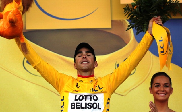 Tony Gallopin will be a proud Frenchman as he wears the leader's yellow jersey on Bastille Day tomorrow ©Getty Images 