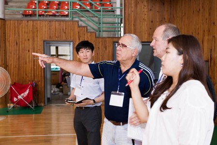 International Technical Sub-Committee members visiting Speer Girls' High School, to be used as a training venue for basketball ©Gwangju 2015