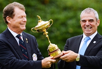US captain Tom Watson (left) and Europe captain Paul McGinley will be plotting victory live on Sky Sports Ryder Cup ©Getty Images