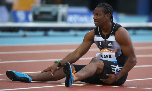 Yohan Blake contemplates another injury after pulling up during tonight's 100m in the IAAF Diamond League meeting in Glasgow ©Getty Images