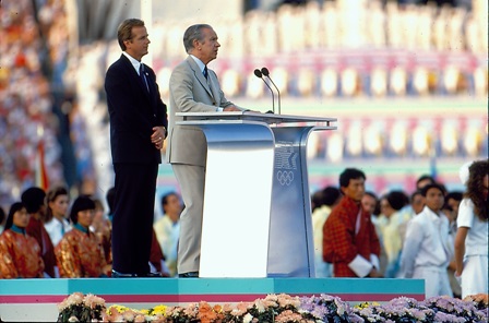 Los Angeles 1984 President Peter Ueberroth and IOC President Juan Antonio Samaranch at the Opening Ceremony ©LA84 Foundation 