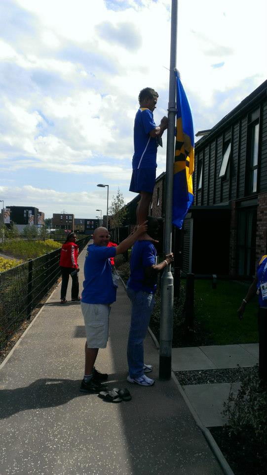 Barbados raise the country's flag in the Athletes' Village ©Facebook