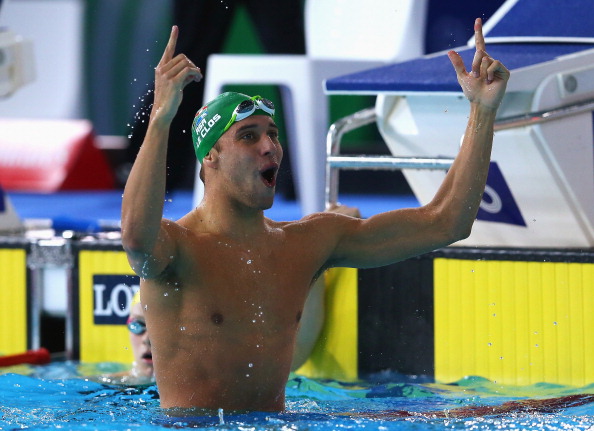 Chad le Clos of South Africa after winning gold in the men's 200m butterfly ©Getty Images