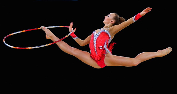 It was a stand-out day for Canada's Patrica Bezzoubenko, who won gold medals in the hoop, ball and clubs events, and a bronze in the ribbon ©Getty Images