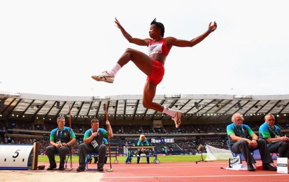 Marlyne Ngo Ngoa of Cameroon jumped a personal best of 6.52m to go into tomorrow's women's long jump final with the third best qualifying time ©Getty Images