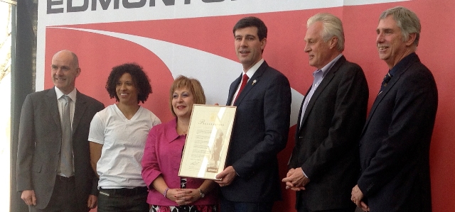 Edmonton Mayor Don Iveson has declared the city Tracktown Canada in recognition of the events it has held and plans too in the future ©Edmonton Classic