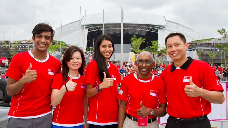 Athletes gave the Singapore Sports Hub the thumbs-up ©Singapore Sport