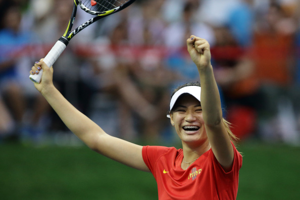 A smile of delight from Xu Shilin of China after coming out on top in the final of the women's singles tennis ©Getty Images