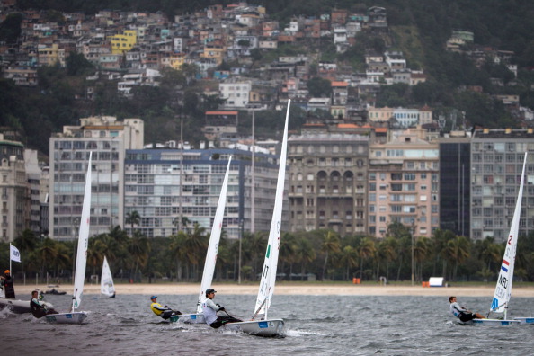 Athletes compete in the men's laser during the final day of Aquece Rio ©AFP/Getty Images