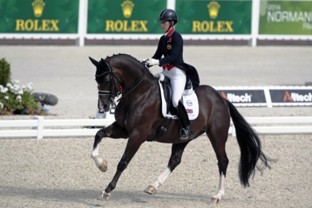 Charlotte Dujardin and Valegro claimed another world title in Normandy today ©AFP/Getty Images