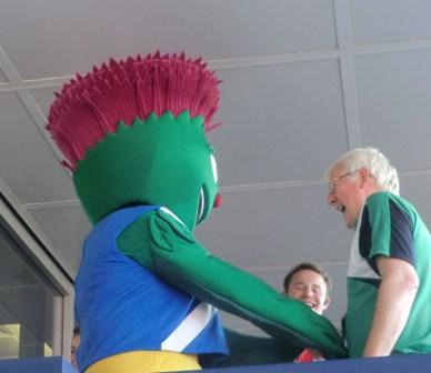 Clyde in the VIP enclosure at the athletics ©Philip Barker