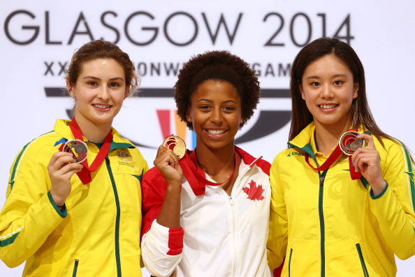 Jennifer Abel held off an Australian charge to claim gold in the women's 1m springboard competition ©Getty Images