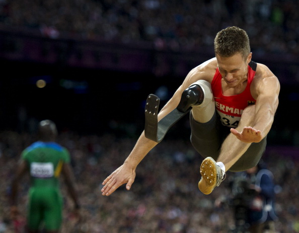 Markus Rehm is being prevented from competing alongside able-bodied long jumpers at the European Athletics Championships ©AFP/Getty Images