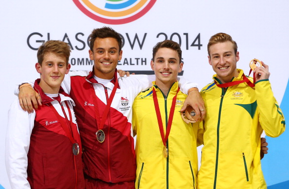 Matthew Mitcham and Domonic Bedggood edged gold in the men's 10m platform event today ©Getty Images