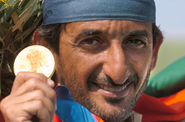 Shaikh Ahmad Hasher Al Maktoum is the only athlete from the United Arab Emirates to have won an Olympic medal, a gold, in double-trap shooting at Athens 2004 ©AFP/Getty Images
